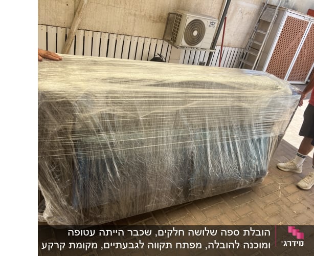 שני אנשים ליד רהיט עטוף בניילון